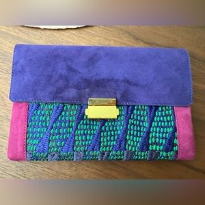Suede clutch